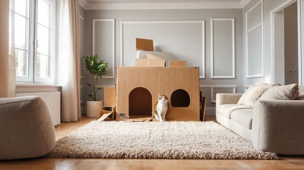Choisissez une maison en carton pour chat : entre confort et écologie