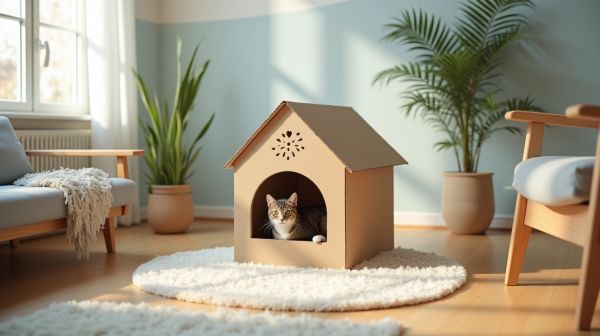 Des maisons en carton pour chat : confort et écologie réunis